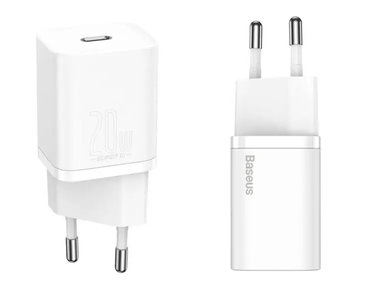 Ładowarka sieciowa Baseus Super Si USB-C z kablem do iPhone 20W biała
