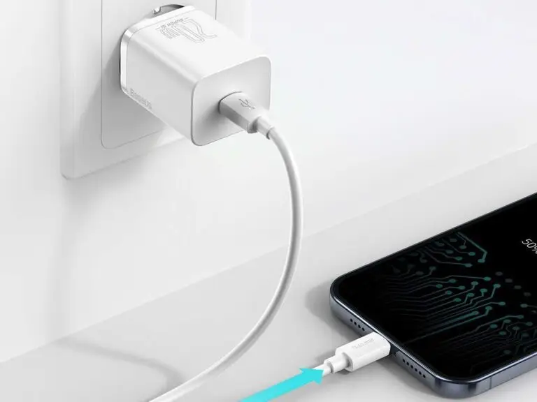 Ładowarka sieciowa Baseus Super Si USB-C z kablem do iPhone 20W biała - obrazek 6