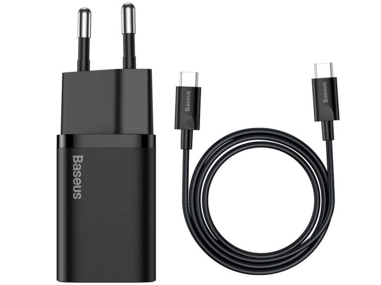Ładowarka sieciowa Baseus USB-C PD 25W z kablem USB-C czarna - obrazek 2