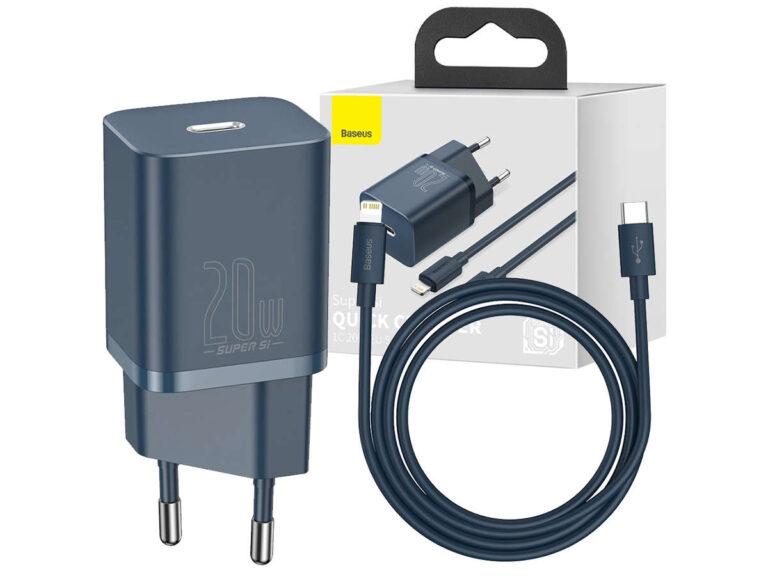 Ładowarka sieciowa Baseus PD 20W + kabel USB-C do Lightning – Niebieska - obrazek 10