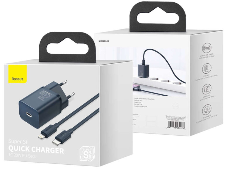 Ładowarka sieciowa Baseus PD 20W + kabel USB-C do Lightning – Niebieska - obrazek 8