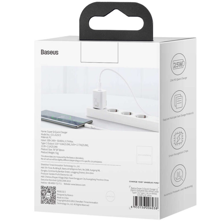 Ładowarka Baseus Super Si USB-C PD 25W biała - obrazek 8