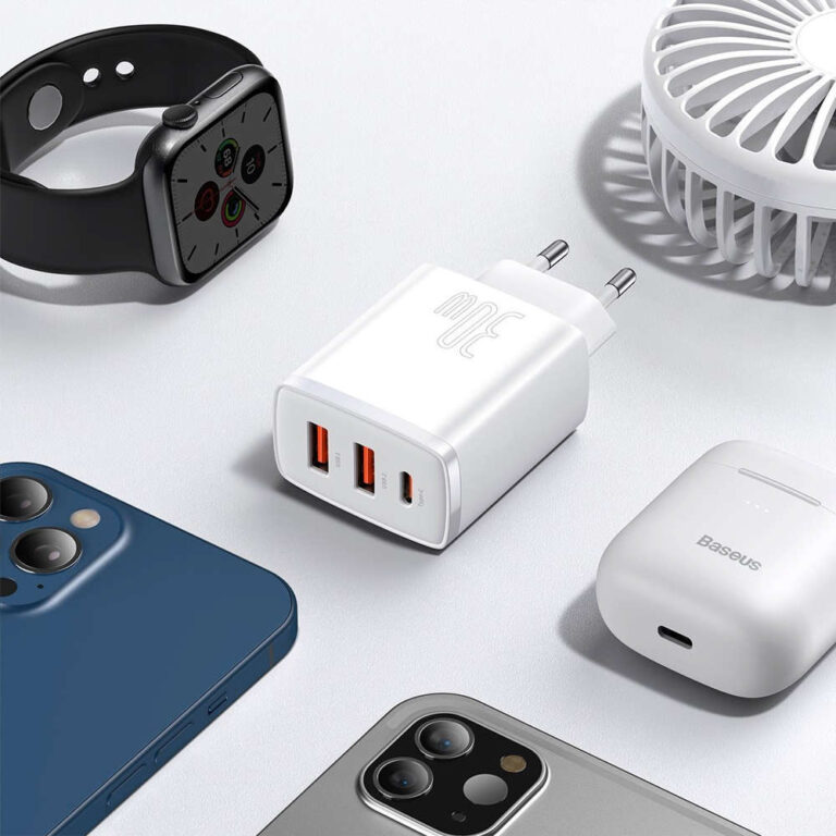 Ładowarka Baseus Compact Quick Charger 2xUSB USB-C PD QC 3.0 30W Biała - obrazek 8
