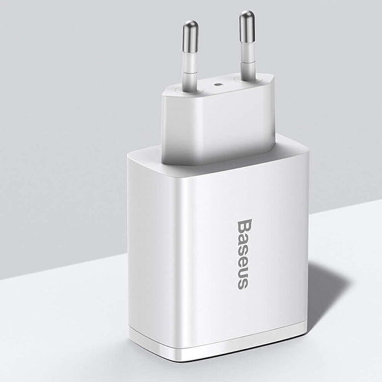 Ładowarka Baseus Compact Quick Charger 2xUSB USB-C PD QC 3.0 30W Biała - obrazek 9