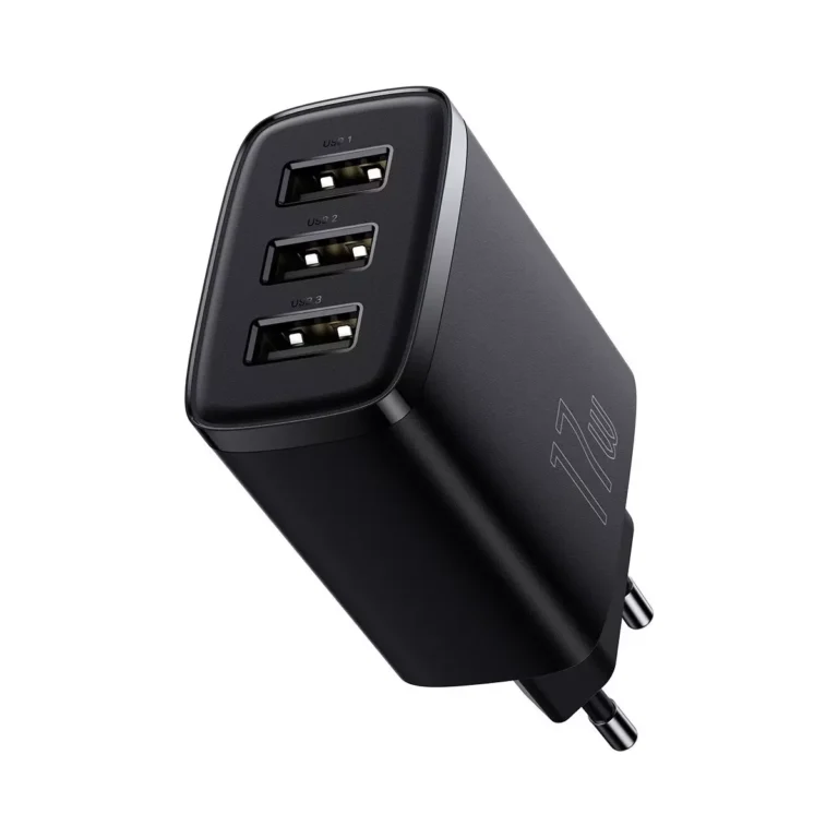 Ładowarka sieciowa Baseus Compact 3x USB Type-A 17W – Czarna - obrazek 4