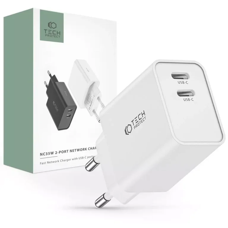 Ładowarka sieciowa Tech-Protect C35W 2-Port USB-C PD35W – Biała - obrazek 4