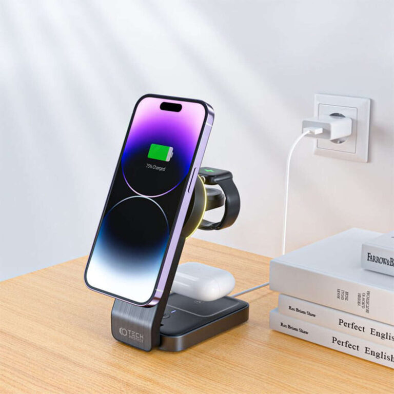Ładowarka Indukcyjna Qi 3w1 MagSafe 15W – Czarna - obrazek 3