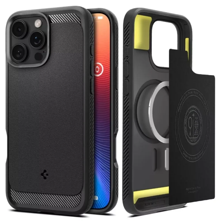 Etui Spigen Rugged Armor MagSafe do iPhone 16 Pro Max Matowe Czarne - obrazek 2