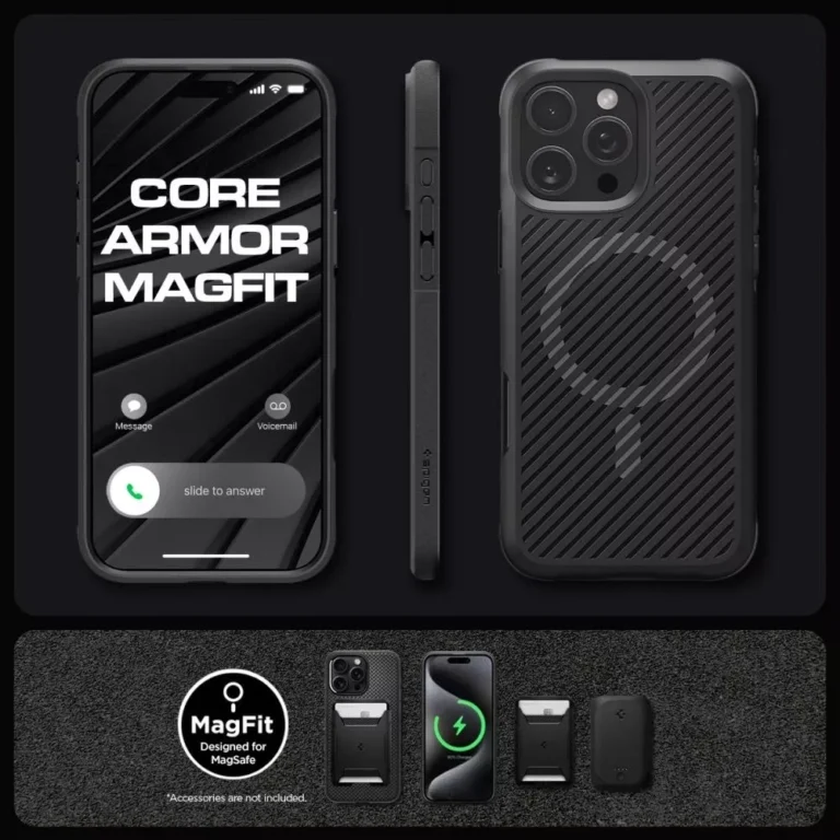 Etui Spigen Core Armor MagSafe do iPhone 16 Pro Max Matowe Czarne - obrazek 11