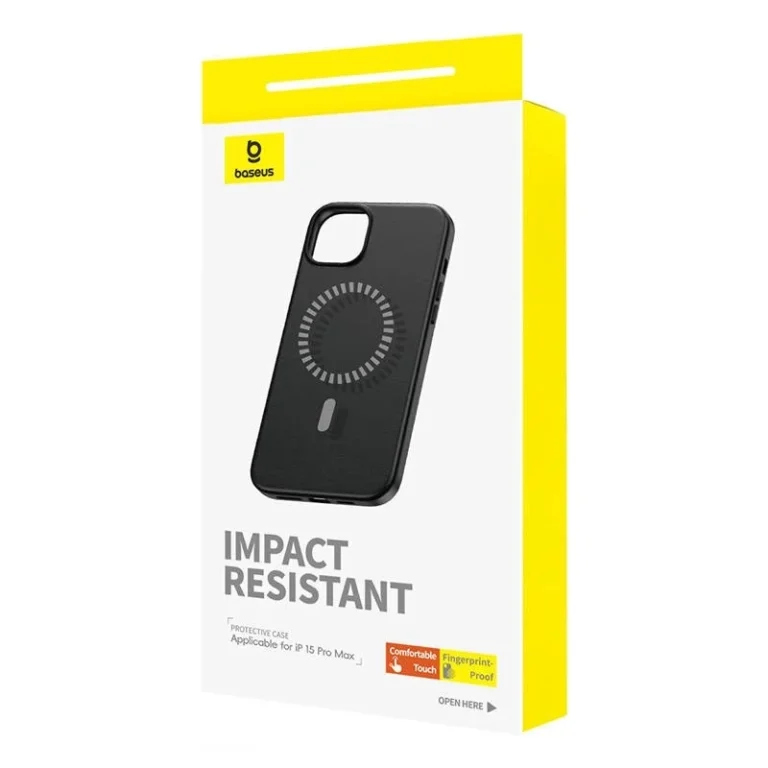 Etui Baseus Fauxther Series do iPhone 15 Pro Max Czarny - obrazek 3