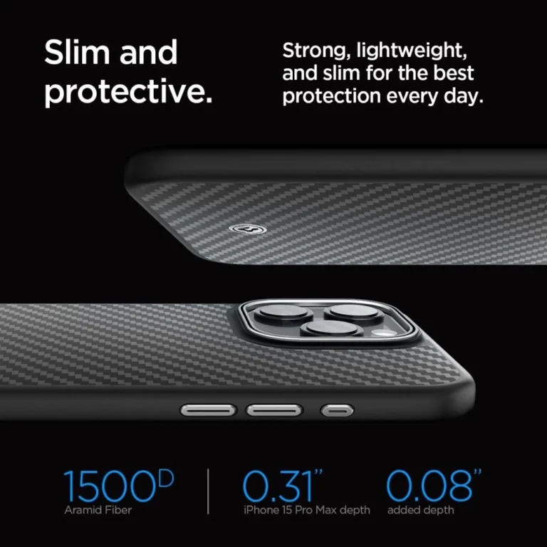 Etui Spigen Enzo Aramid do iPhone 15 Pro Max czarny - obrazek 11