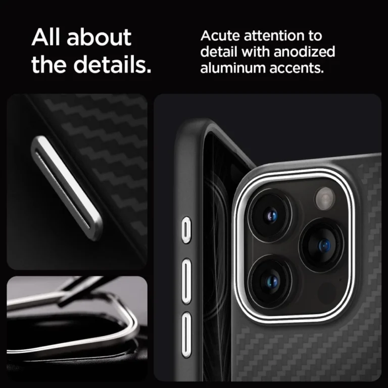 Etui Spigen Enzo Aramid do iPhone 15 Pro Max czarny - obrazek 8