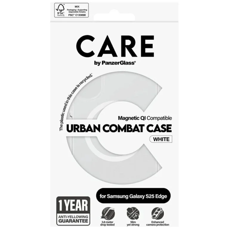 Etui Samsung Galaxy S25 Edge CARE by PanzerGlass Urban Combat przezroczysto-biały - obrazek 4