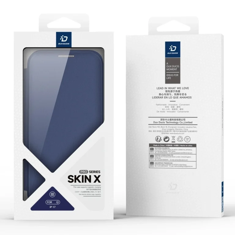 Etui iPhone 17 Dux Ducis Skin X Pro Portfel MagSafe Niebieskie - obrazek 2