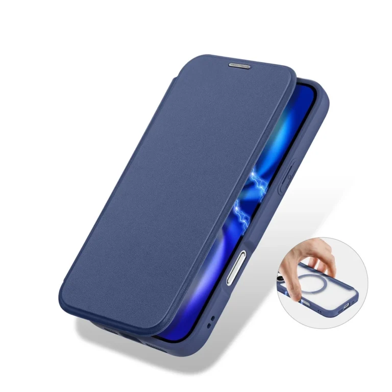 Etui iPhone 17 Dux Ducis Skin X Pro Portfel MagSafe Niebieskie - obrazek 7