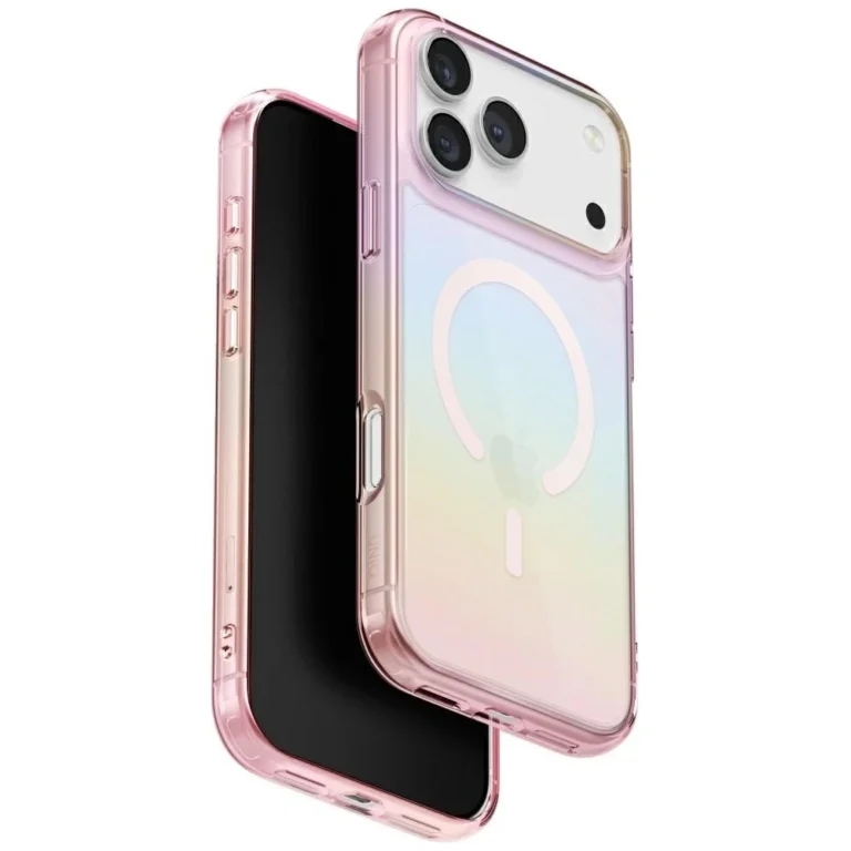 Etui Ochronne iPhone 17 Pro UNIQ Iridescia MagClick Pink Prism - obrazek 2