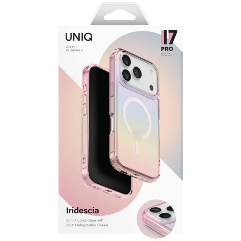 Etui Ochronne iPhone 17 Pro UNIQ Iridescia MagClick Pink Prism - obrazek 4
