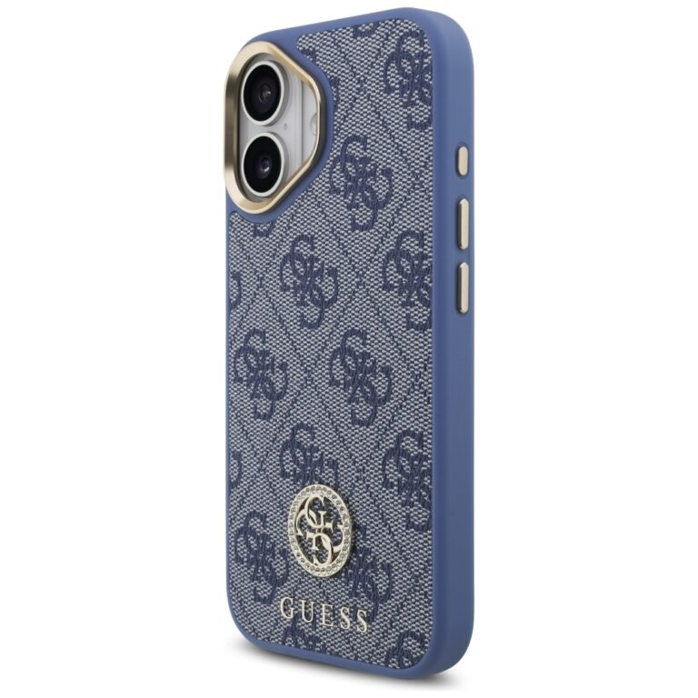 Guess nakładka 4G Strass Logo & Big Strap Metal Buttons MagSafe do iPhone 17 niebieska - obrazek 2