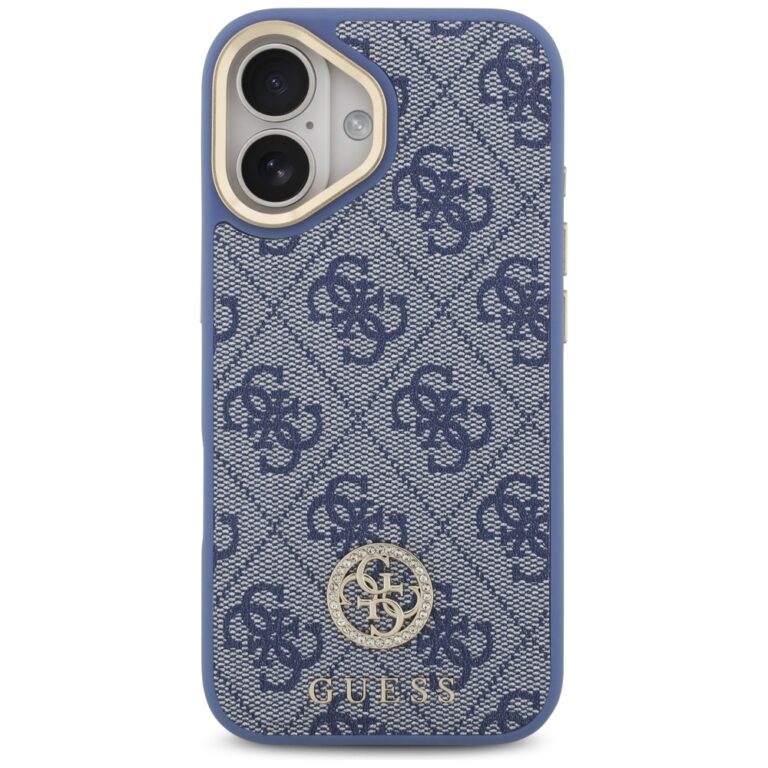 Guess nakładka 4G Strass Logo & Big Strap Metal Buttons MagSafe do iPhone 17 niebieska - obrazek 3