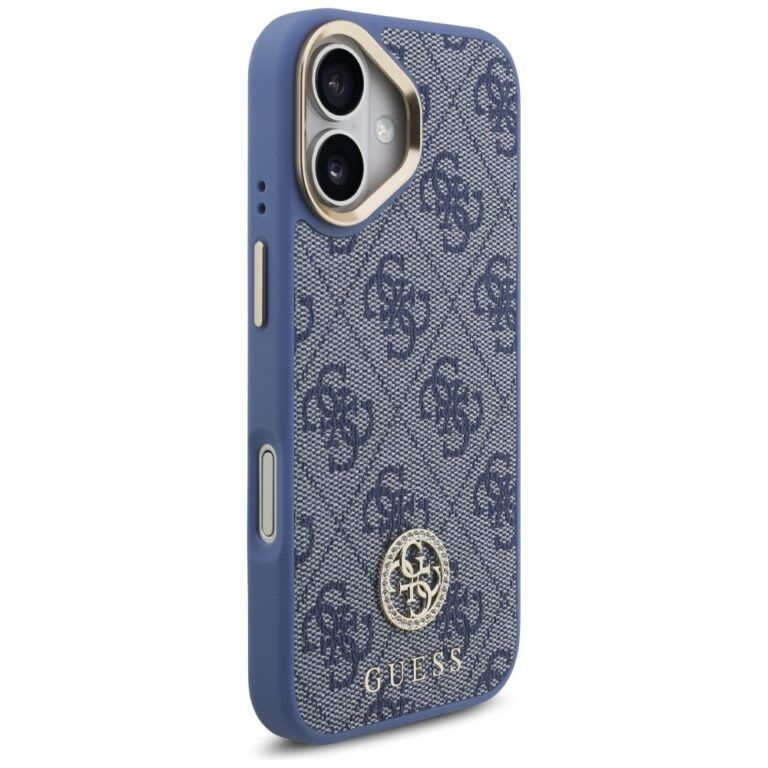 Guess nakładka 4G Strass Logo & Big Strap Metal Buttons MagSafe do iPhone 17 niebieska - obrazek 4