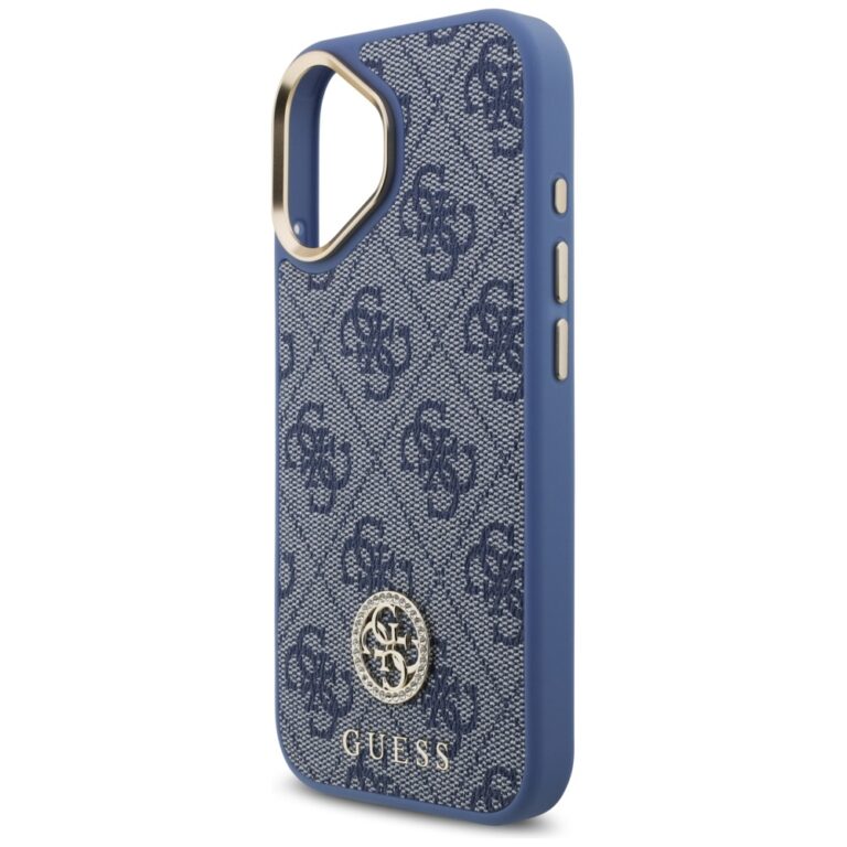 Guess nakładka 4G Strass Logo & Big Strap Metal Buttons MagSafe do iPhone 17 niebieska - obrazek 6