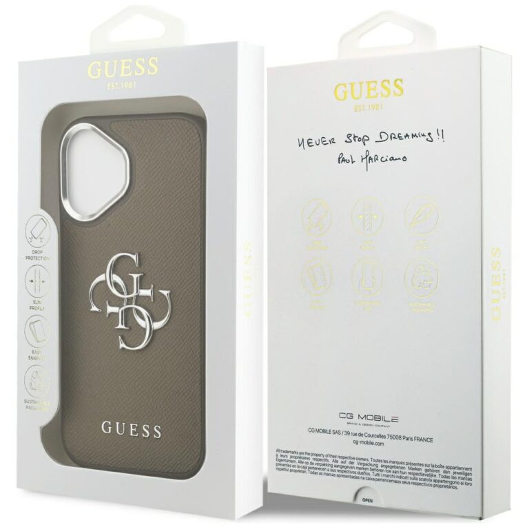 Nakładka Guess Grained Big 4G Classic Logo do iPhone 17 brązowy - obrazek 8